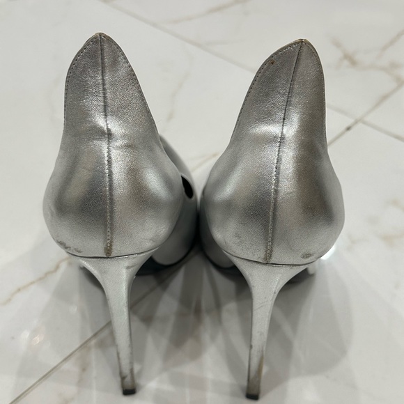 SAINT LAURENT SILVER SIZE 38 HEELS - Picture 3 of 6